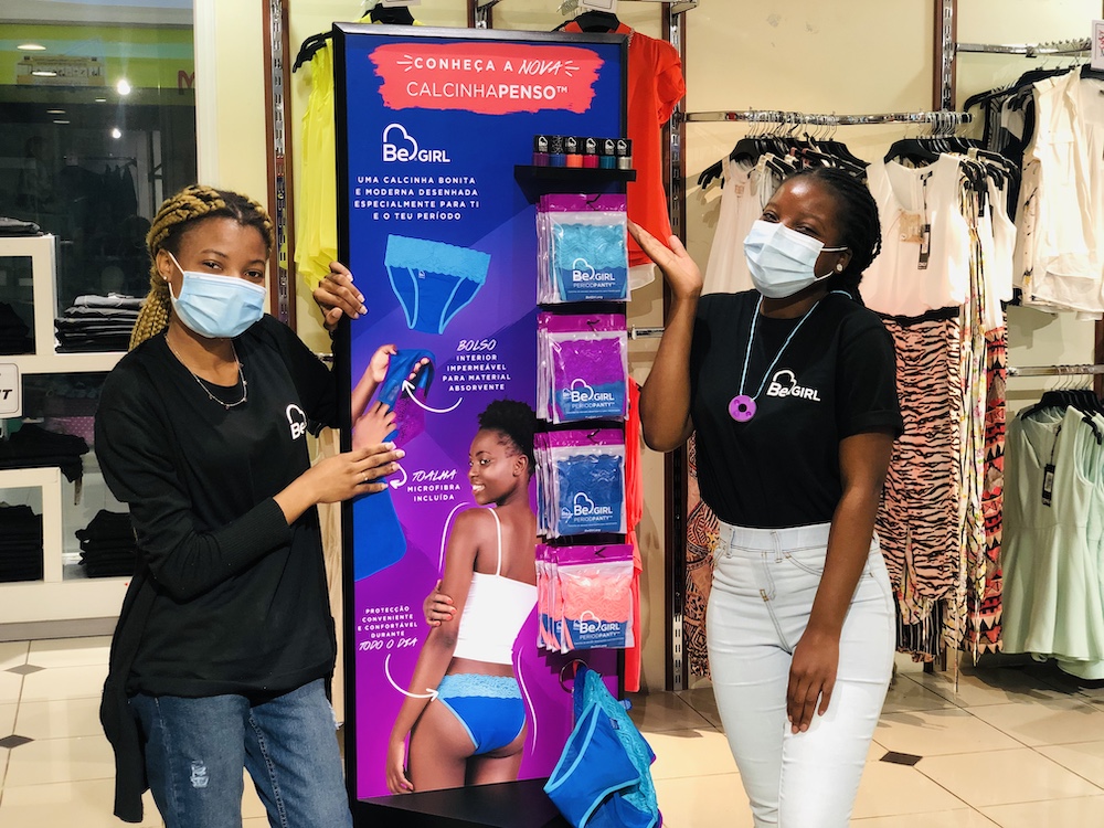 Be Girl - in store at Intermoda Maputo Mozambique - break down stigma about menstruation with fun products